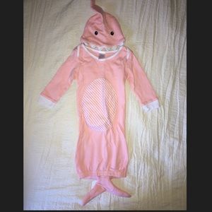 Baby girl pajama shark pink 0-6M